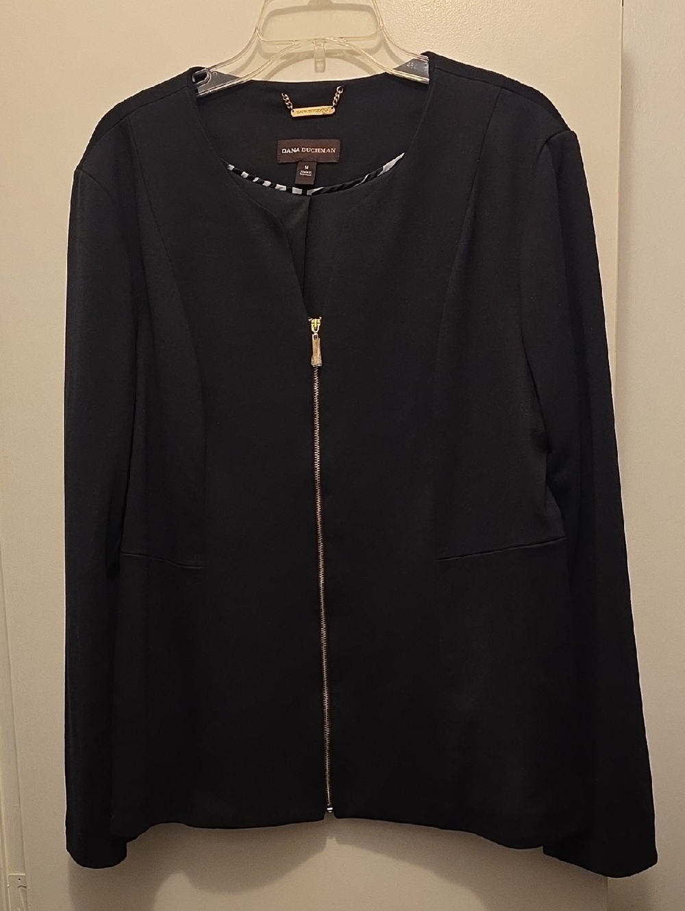 Dana Buchman Black Zip-Front Blazer